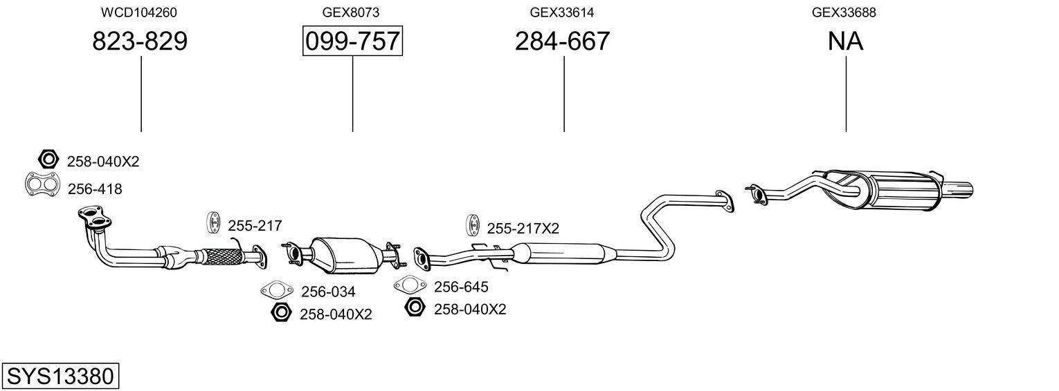 Išmetimo sistema BOSAL SYS13380