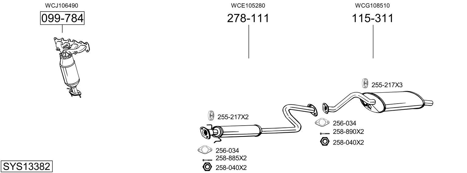 Išmetimo sistema BOSAL SYS13382