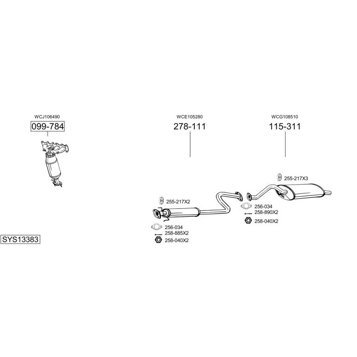 Išmetimo sistema BOSAL SYS13383