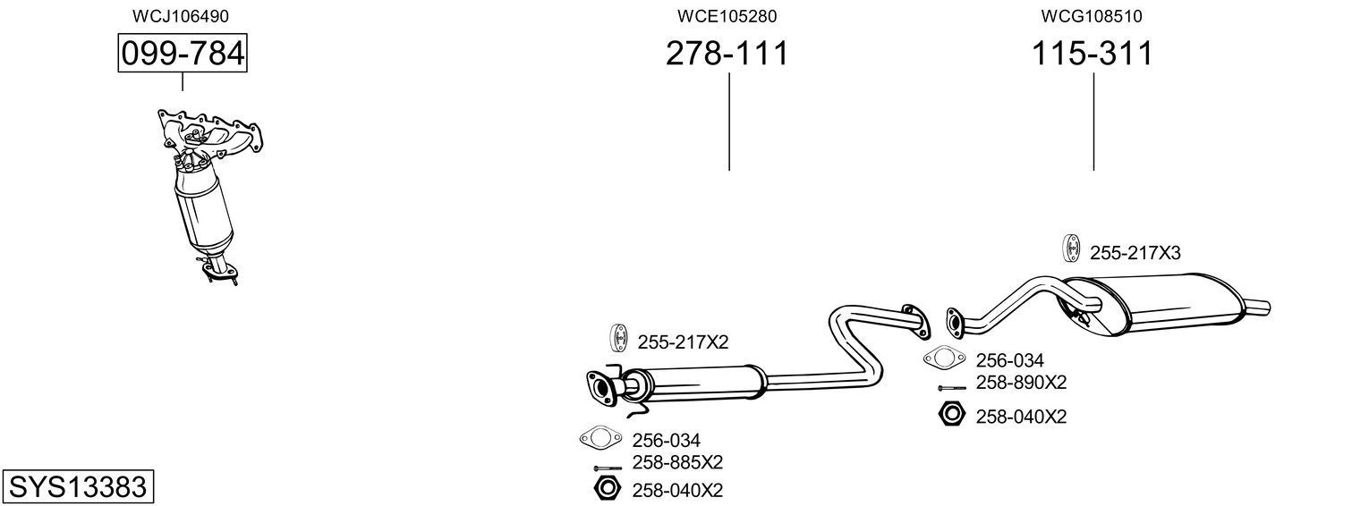 Išmetimo sistema BOSAL SYS13383