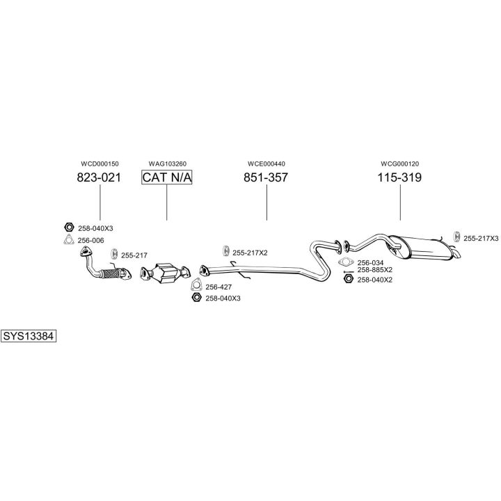 Išmetimo sistema BOSAL SYS13384