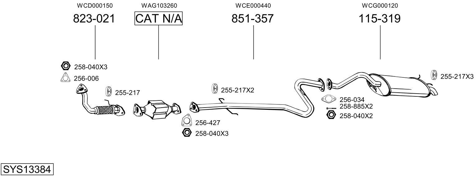 Išmetimo sistema BOSAL SYS13384