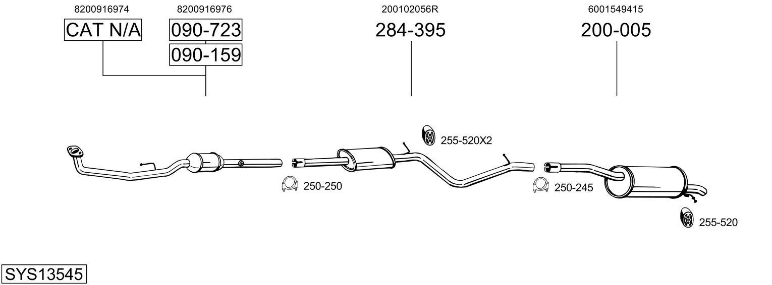 Išmetimo sistema BOSAL SYS13545