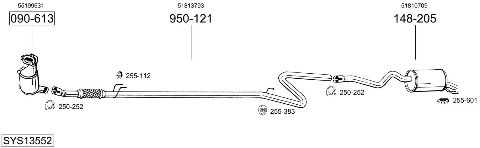 Išmetimo sistema BOSAL SYS13552