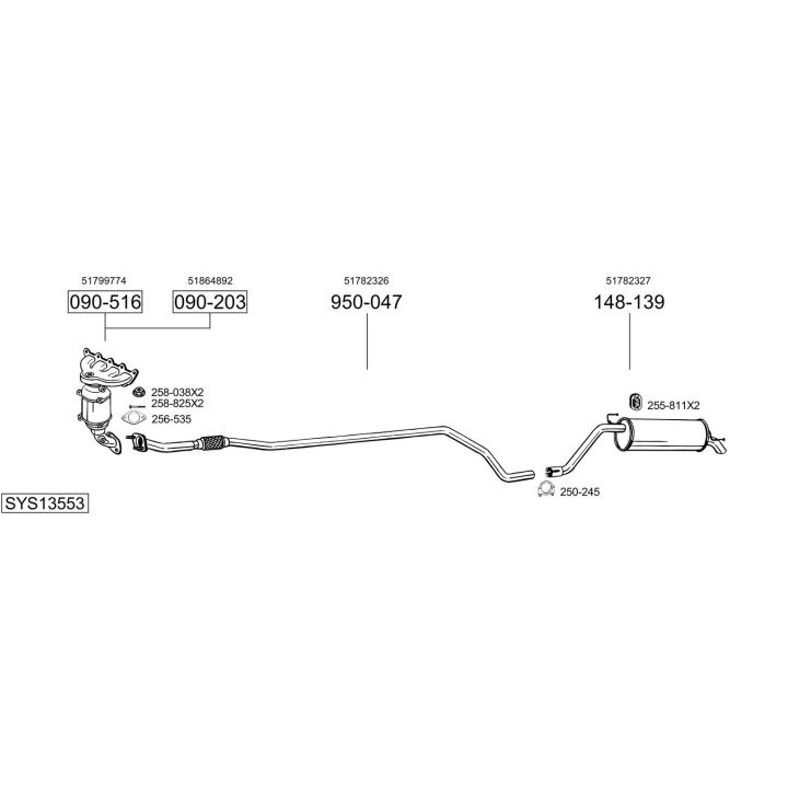 Išmetimo sistema BOSAL SYS13553