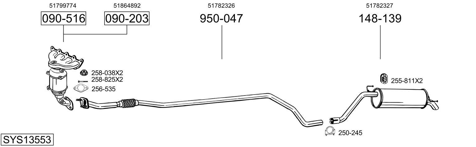 Išmetimo sistema BOSAL SYS13553