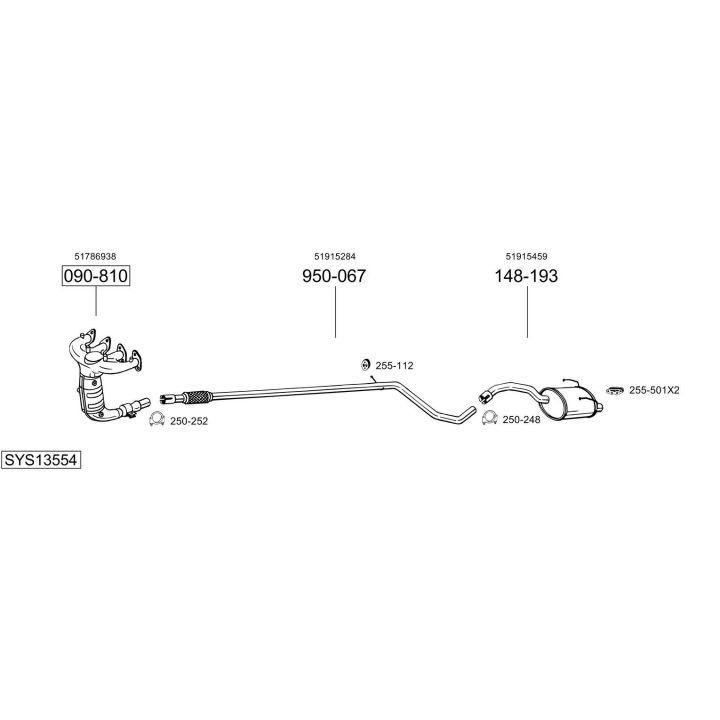 Išmetimo sistema BOSAL SYS13554