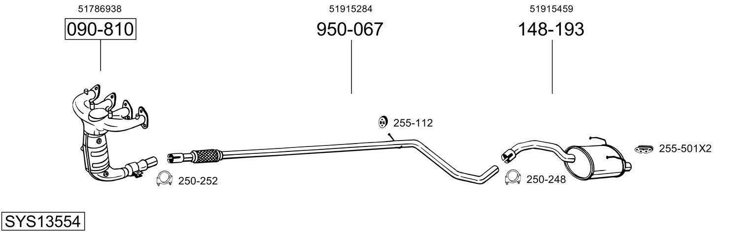 Išmetimo sistema BOSAL SYS13554