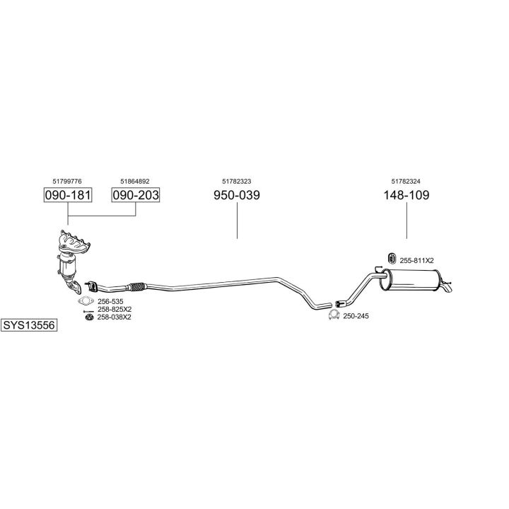 Išmetimo sistema BOSAL SYS13556