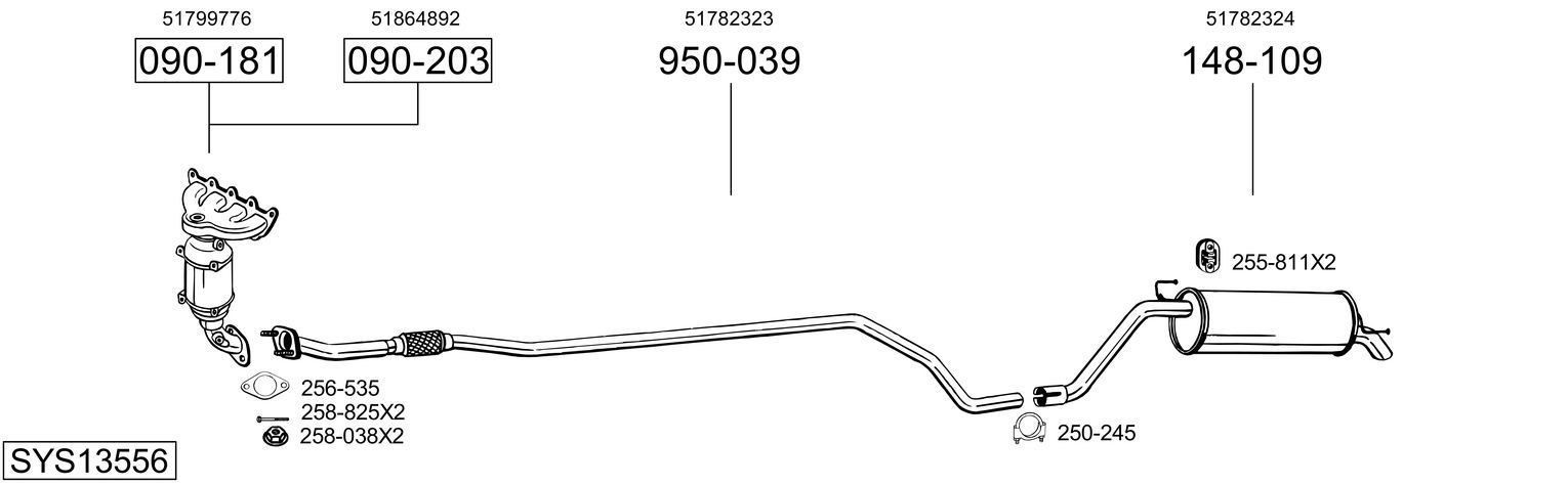 Išmetimo sistema BOSAL SYS13556