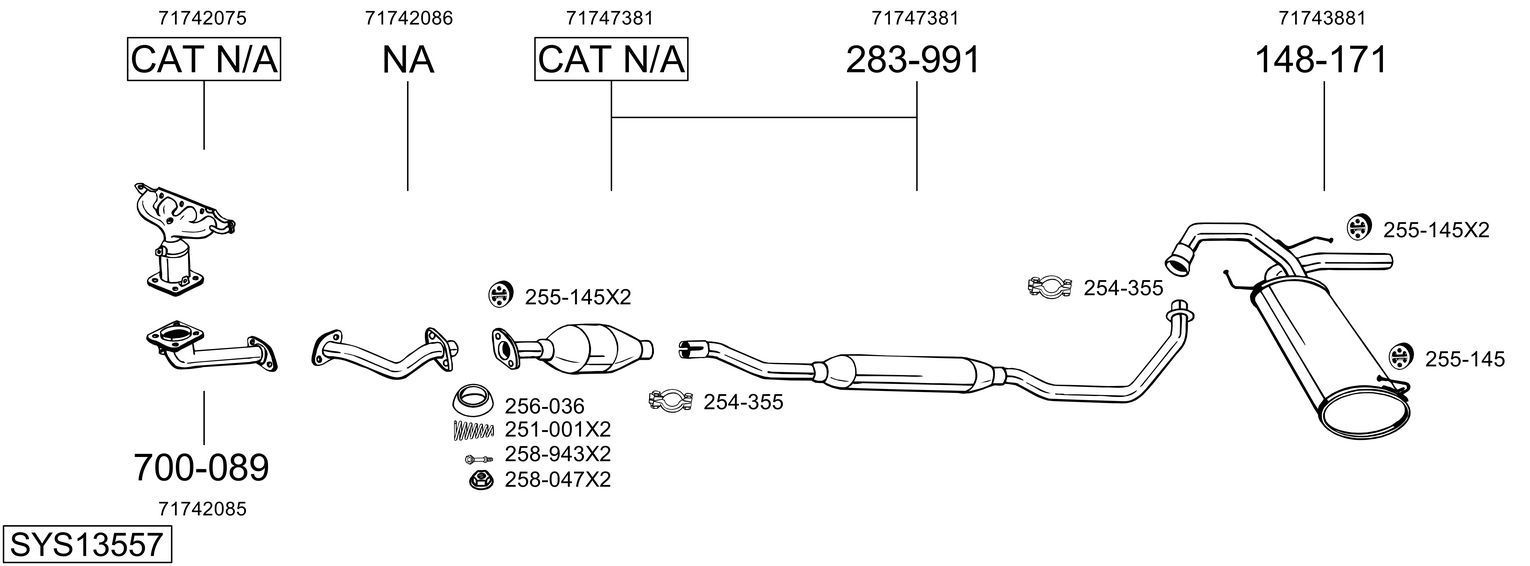 Išmetimo sistema BOSAL SYS13557