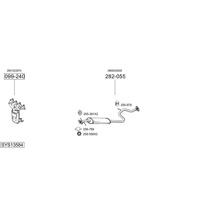Išmetimo sistema BOSAL SYS13584