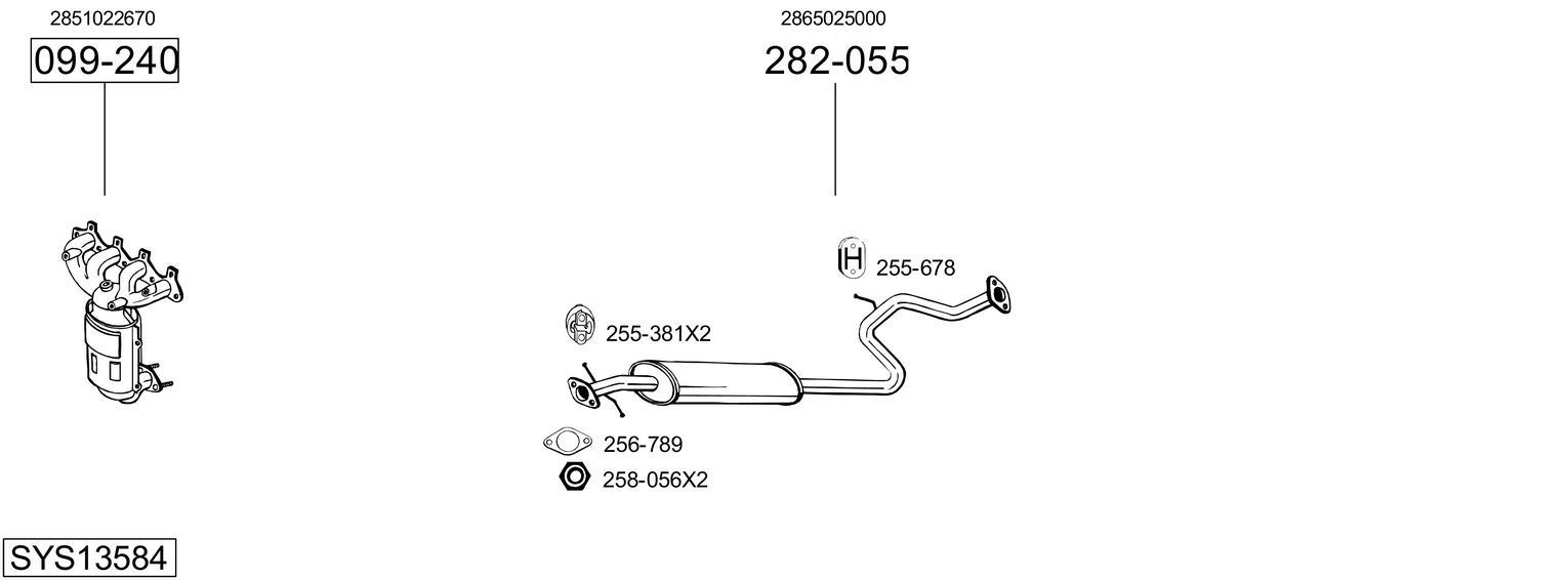 Išmetimo sistema BOSAL SYS13584