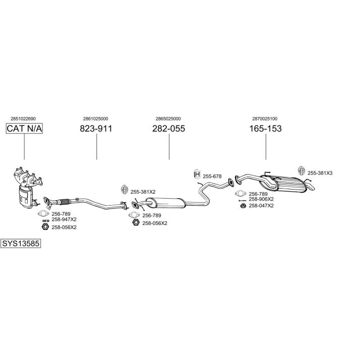 Išmetimo sistema BOSAL SYS13585