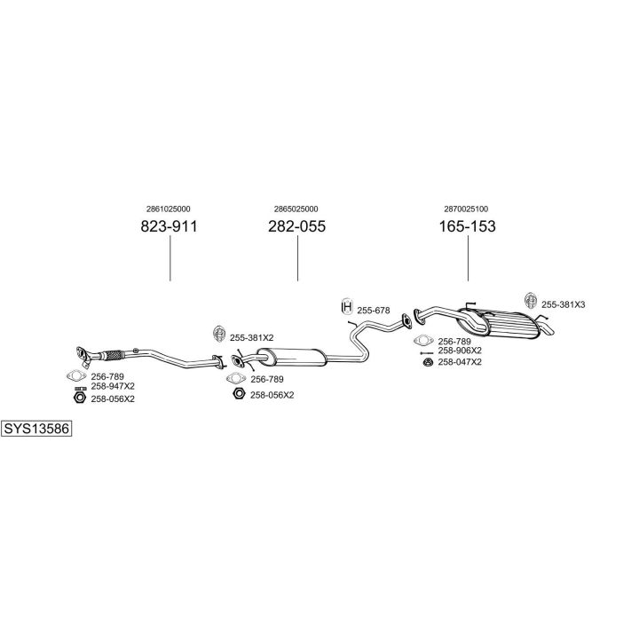 Išmetimo sistema BOSAL SYS13586