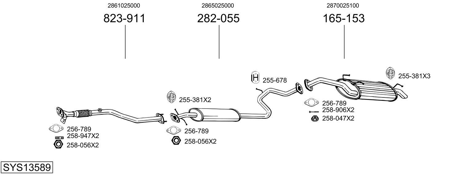 Išmetimo sistema BOSAL SYS13589