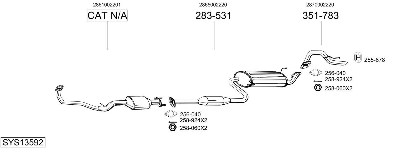 Išmetimo sistema BOSAL SYS13592