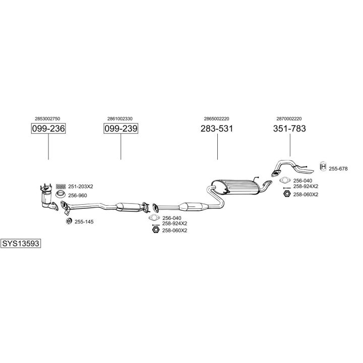 Išmetimo sistema BOSAL SYS13593