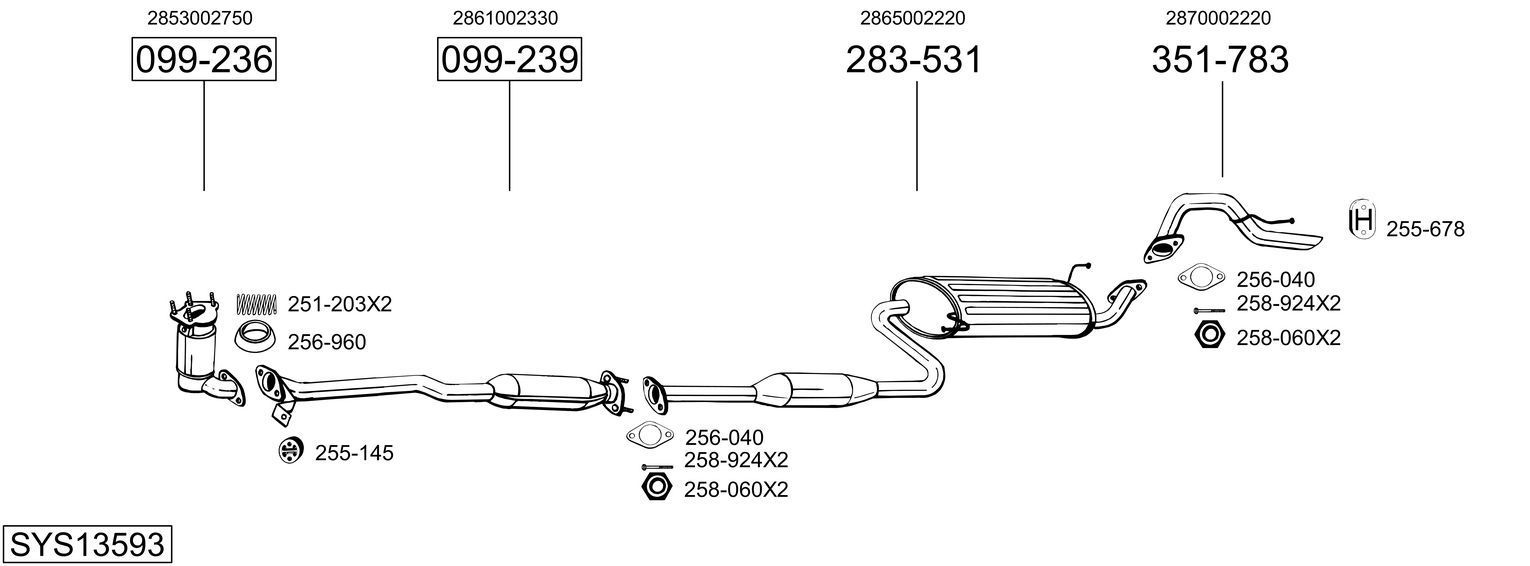 Išmetimo sistema BOSAL SYS13593