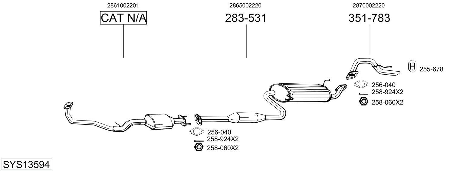 Išmetimo sistema BOSAL SYS13594