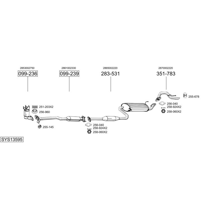 Išmetimo sistema BOSAL SYS13595