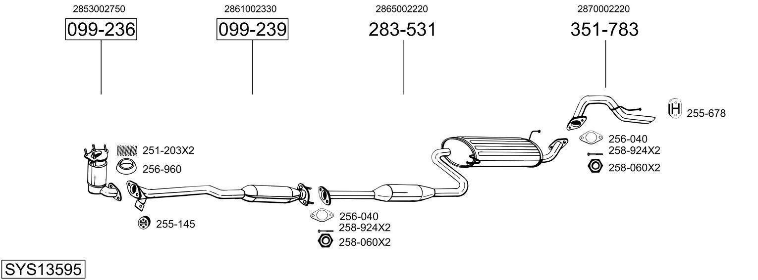 Išmetimo sistema BOSAL SYS13595