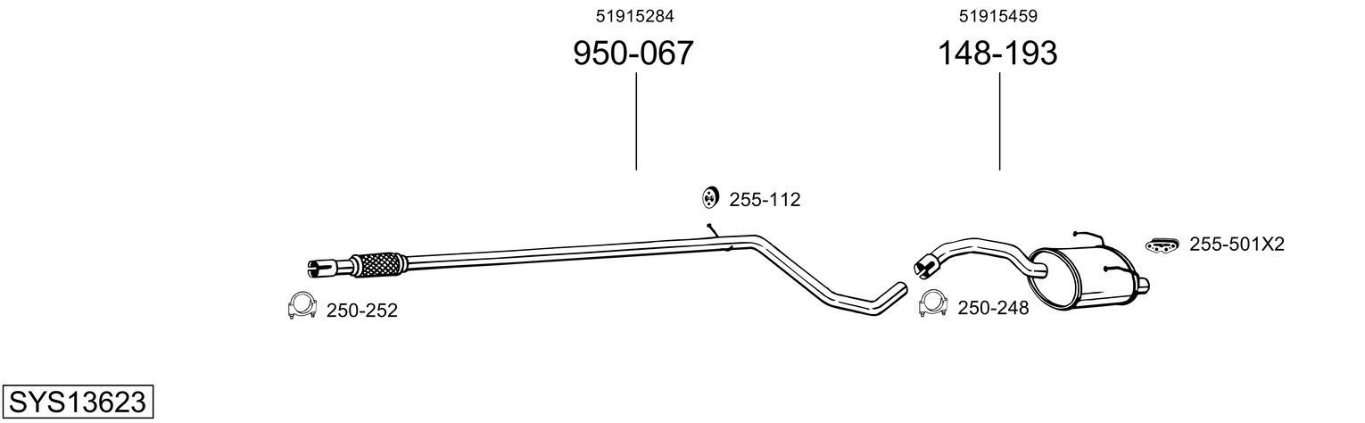 Išmetimo sistema BOSAL SYS13623