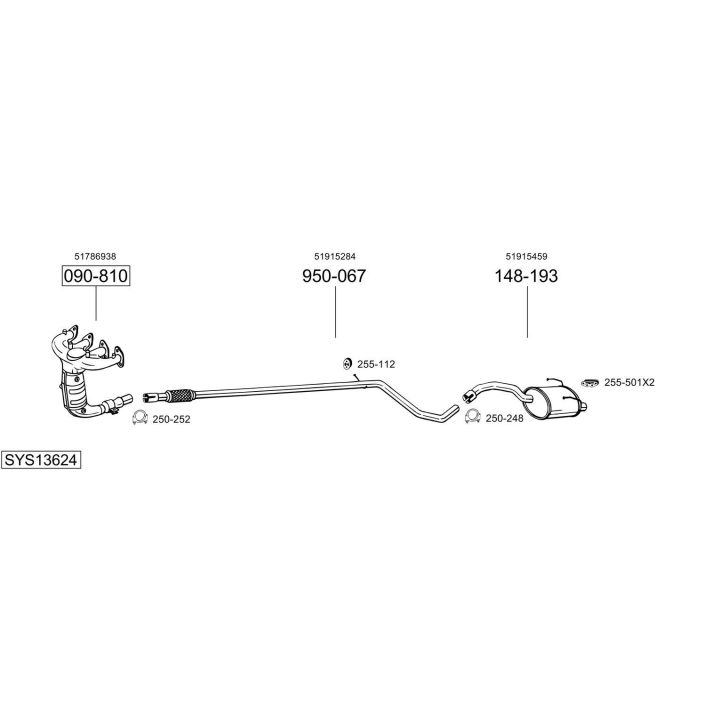 Išmetimo sistema BOSAL SYS13624