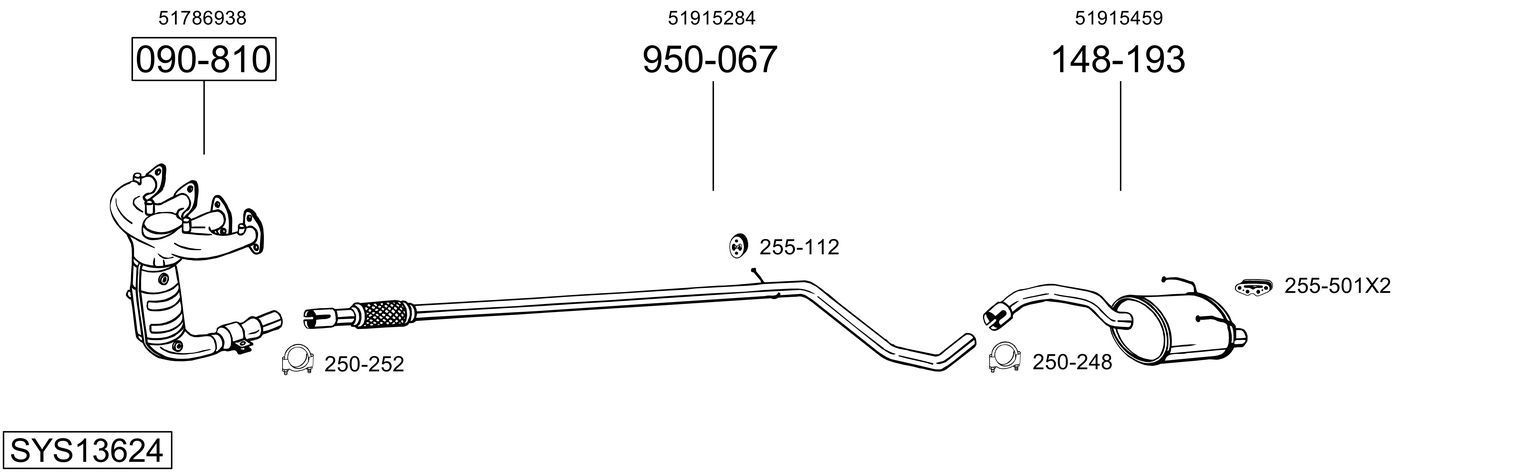 Išmetimo sistema BOSAL SYS13624