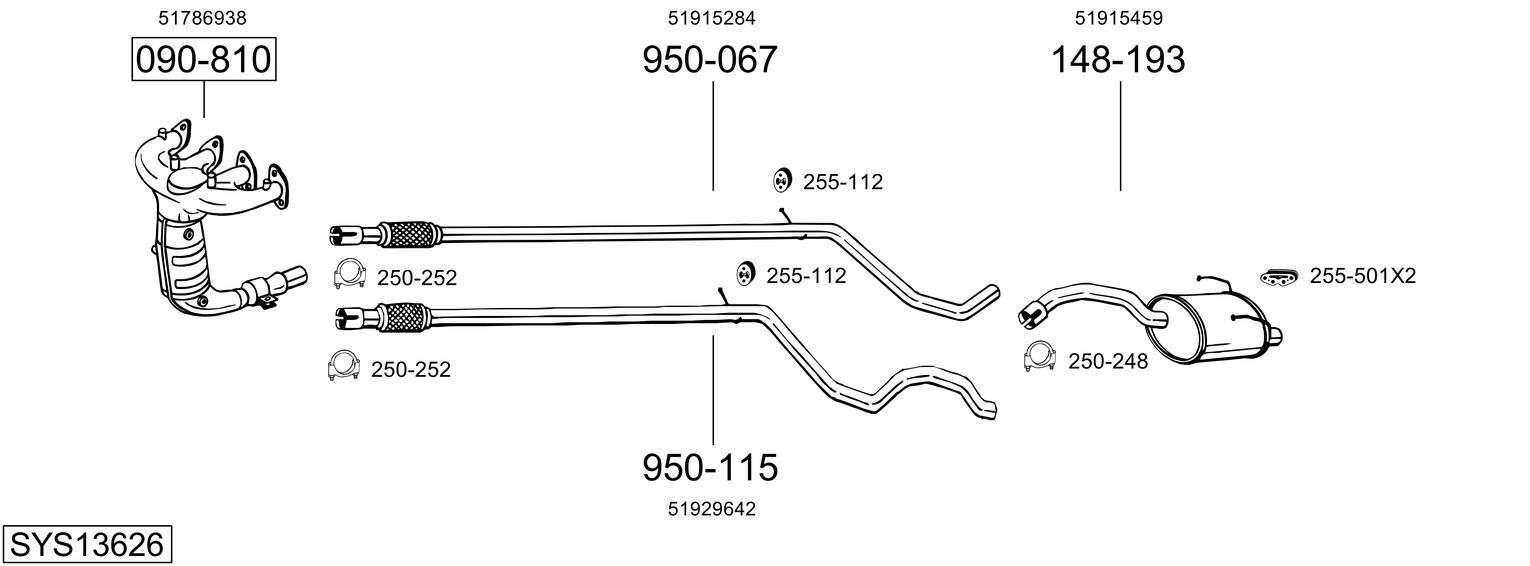 Išmetimo sistema BOSAL SYS13626