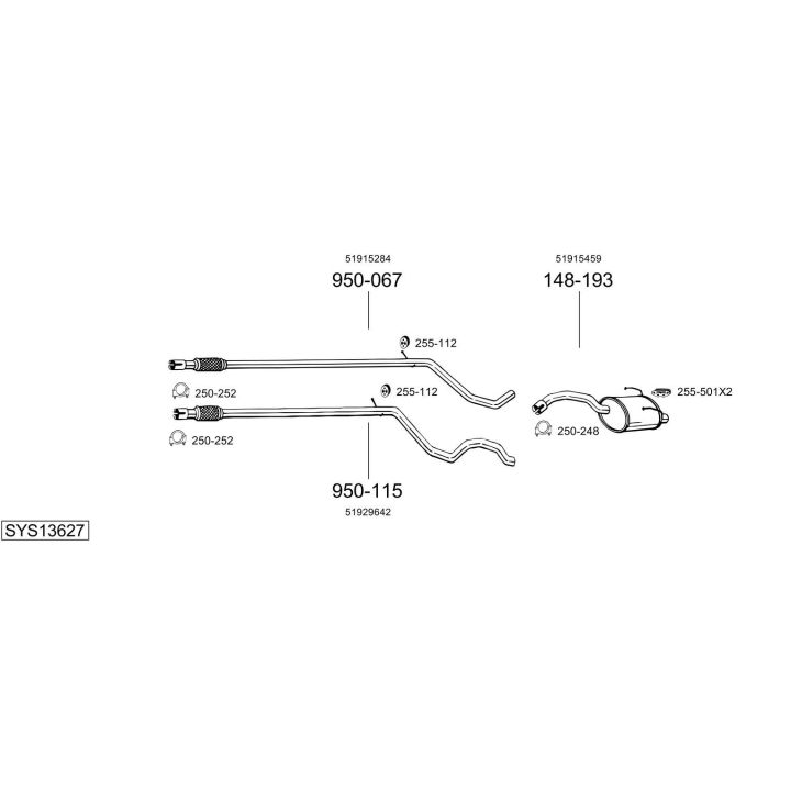 Išmetimo sistema BOSAL SYS13627
