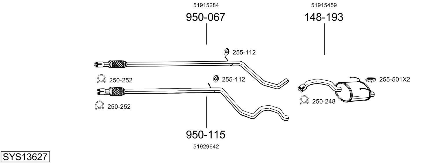 Išmetimo sistema BOSAL SYS13627