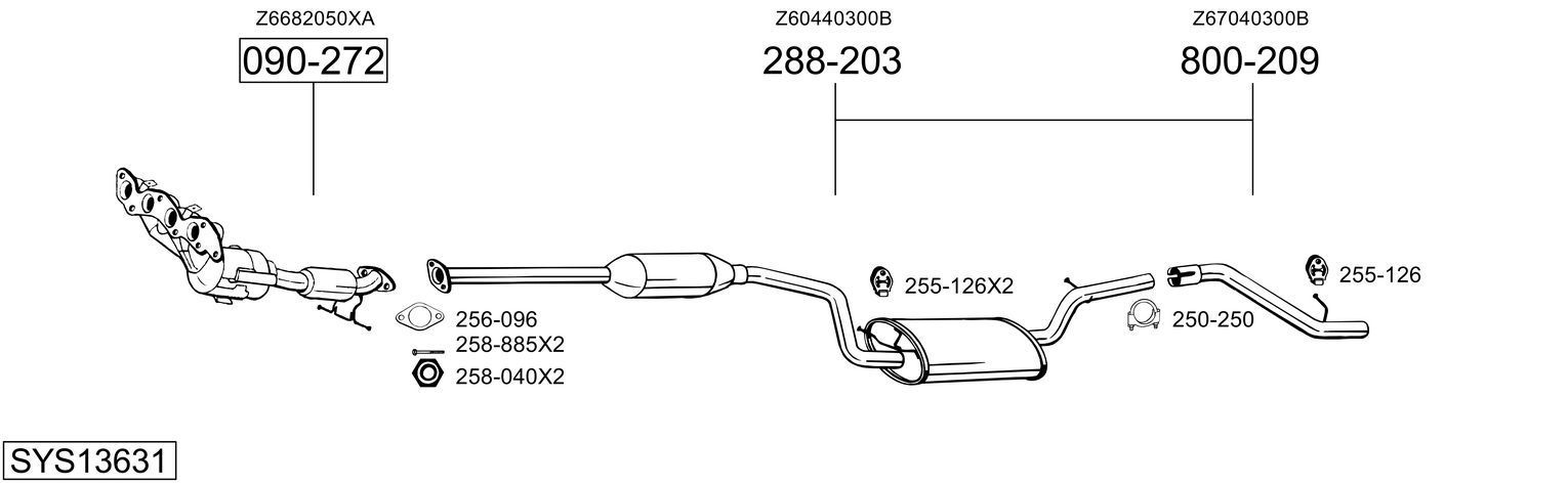 Išmetimo sistema BOSAL SYS13631