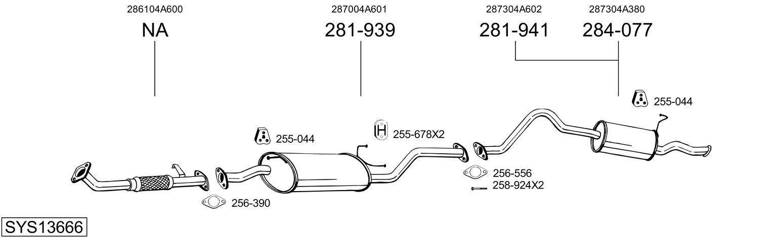 Išmetimo sistema BOSAL SYS13666