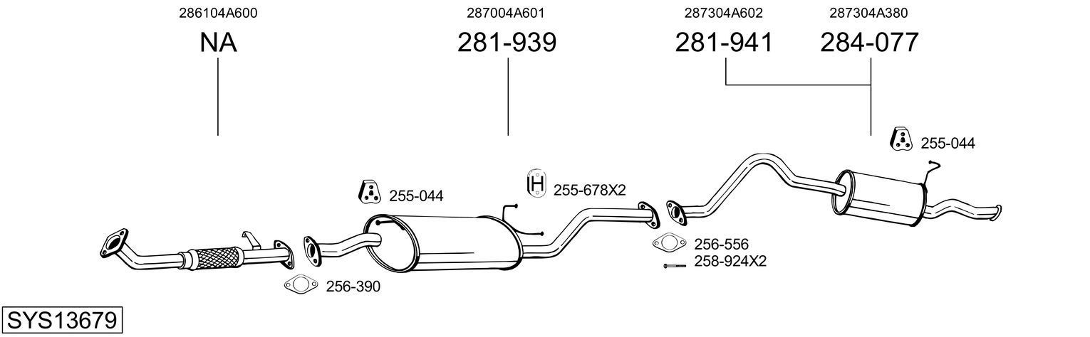 Išmetimo sistema BOSAL SYS13679