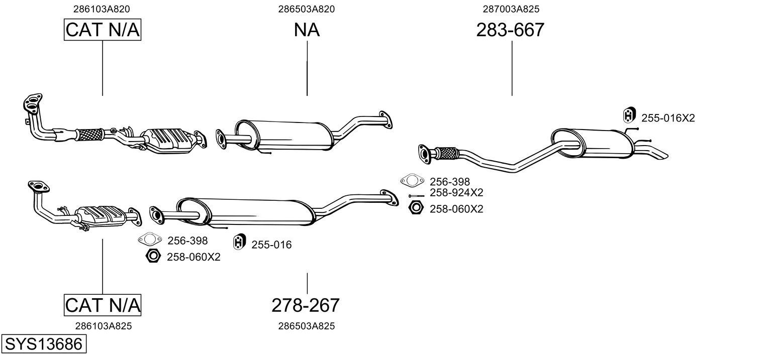 Išmetimo sistema BOSAL SYS13686