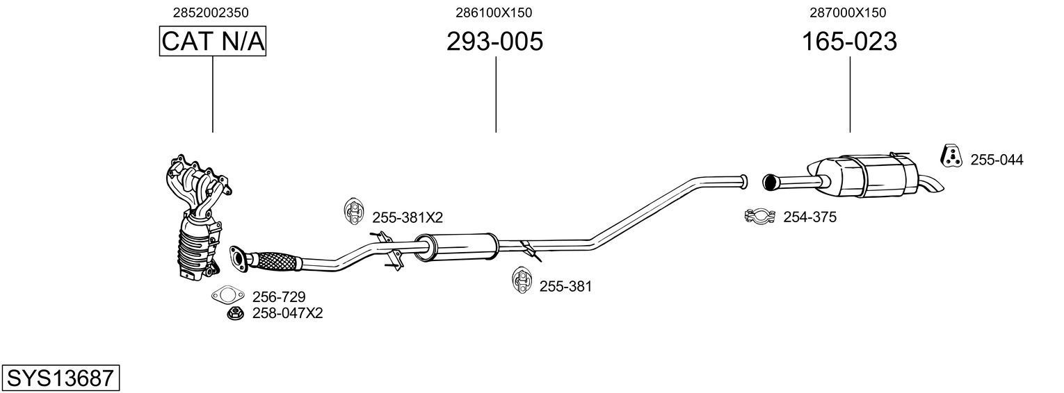 Išmetimo sistema BOSAL SYS13687