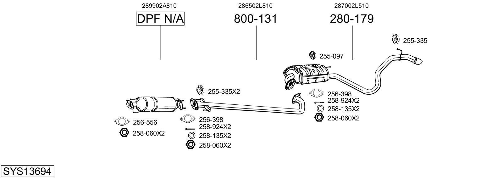 Išmetimo sistema BOSAL SYS13694