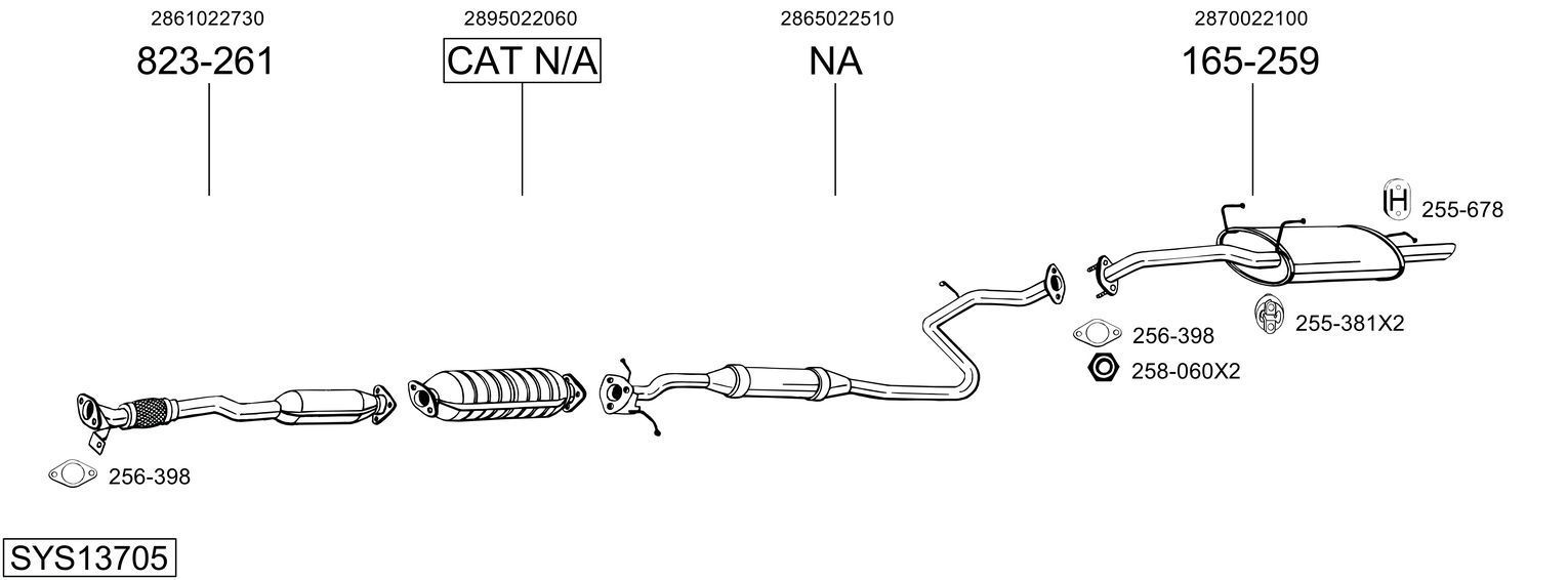 Išmetimo sistema BOSAL SYS13705