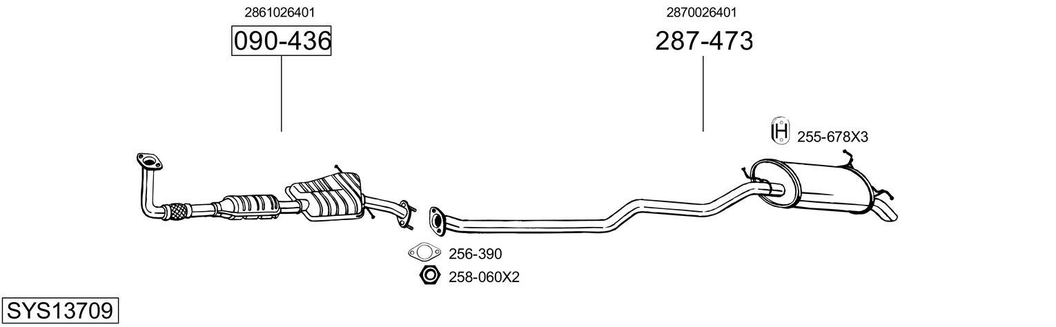 Išmetimo sistema BOSAL SYS13709