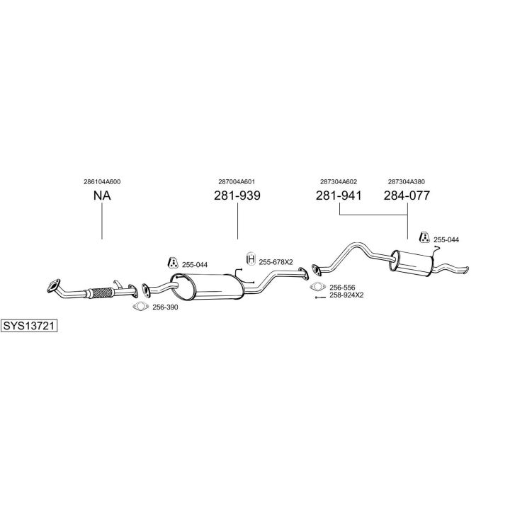 Išmetimo sistema BOSAL SYS13721