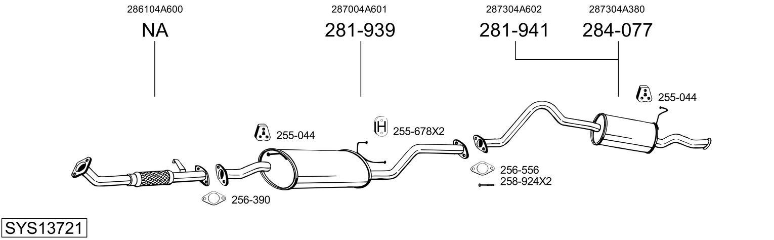 Išmetimo sistema BOSAL SYS13721