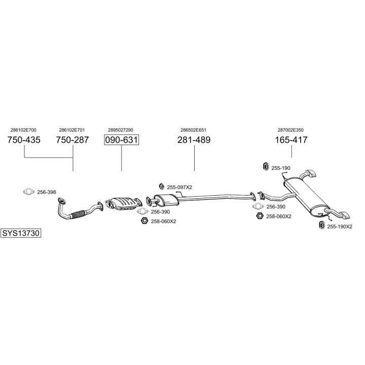Išmetimo sistema BOSAL SYS13730