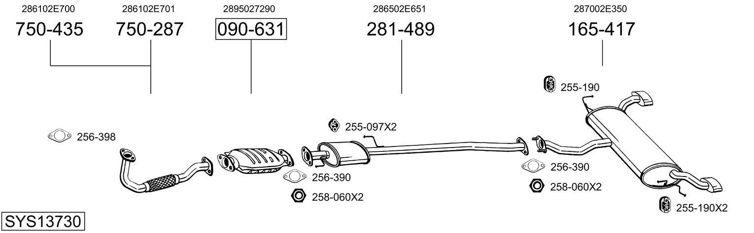 Išmetimo sistema BOSAL SYS13730
