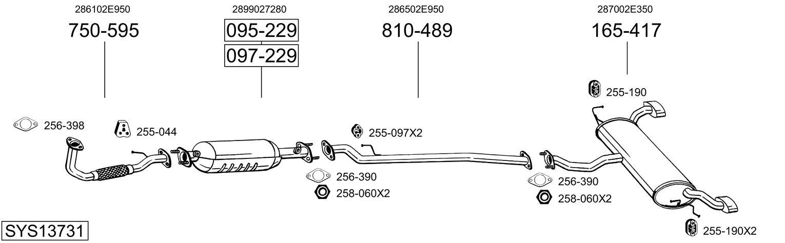 Išmetimo sistema BOSAL SYS13731