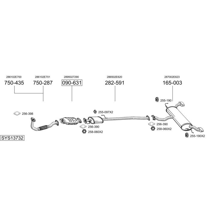Išmetimo sistema BOSAL SYS13732