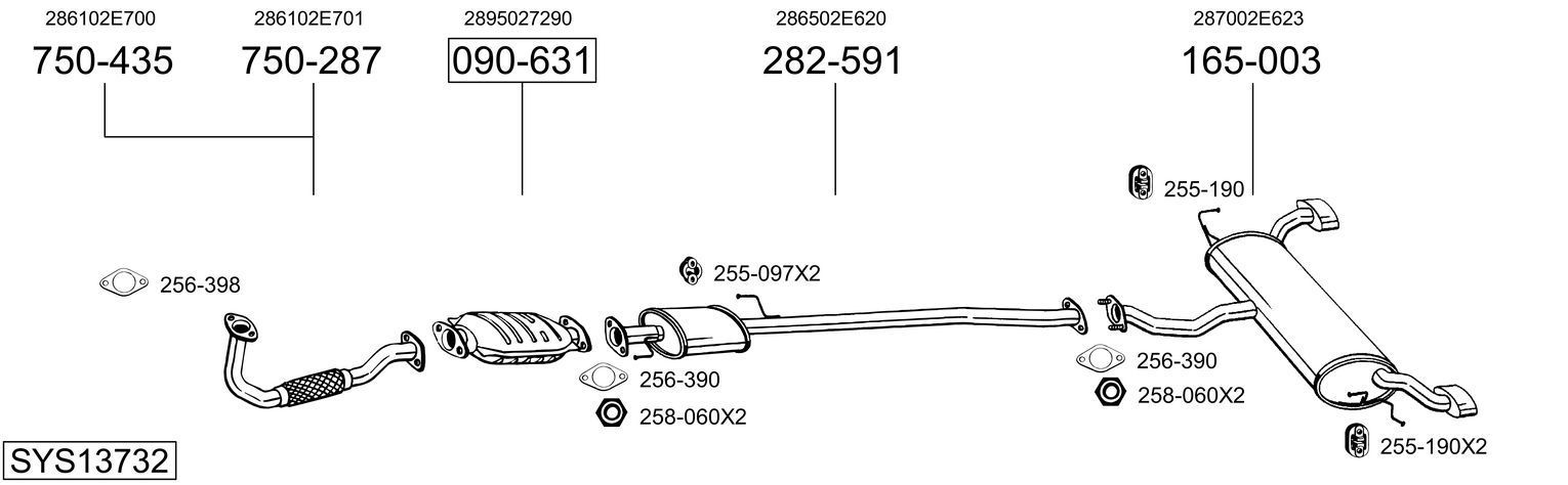Išmetimo sistema BOSAL SYS13732