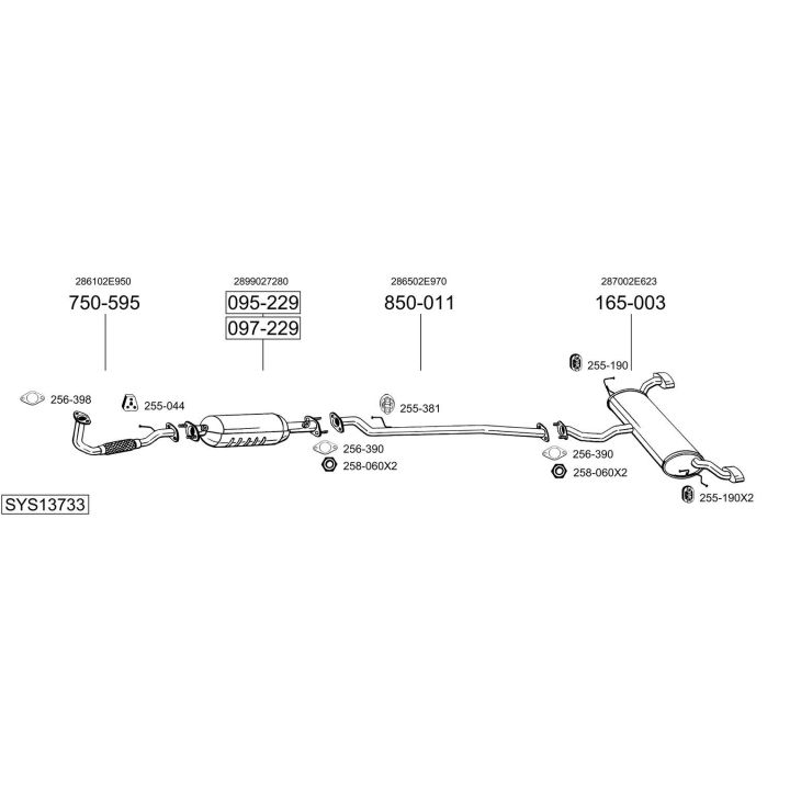 Išmetimo sistema BOSAL SYS13733