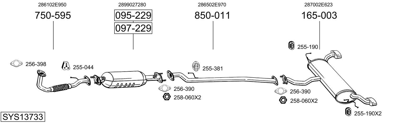 Išmetimo sistema BOSAL SYS13733