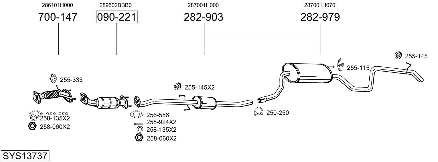Išmetimo sistema BOSAL SYS13737